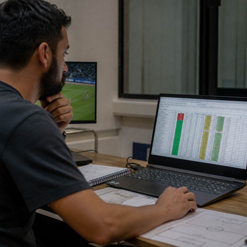 A Importância do Excel na Análise de Desempenho de Times de Futebol - Planilhas de Excel analisando dados de desempenho de futebol