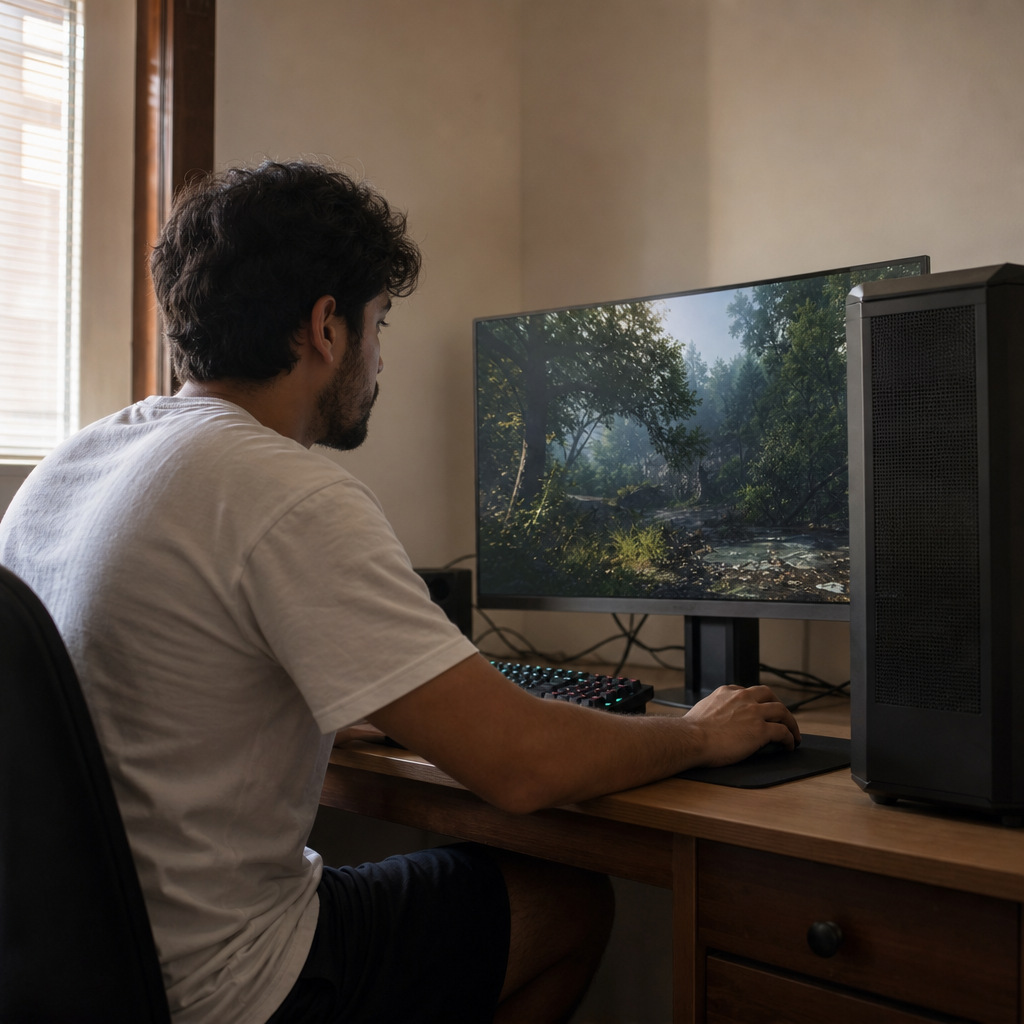 NVIDIA DLSS 5 e suas Implicações na Eficiência Energética e Sustentabilidade - Exemplo de eficiência energética com DLSS 5